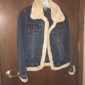 Faux Fur Lined Denim Jacket🌚